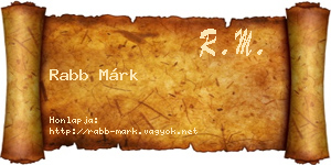 Rabb Márk névjegykártya